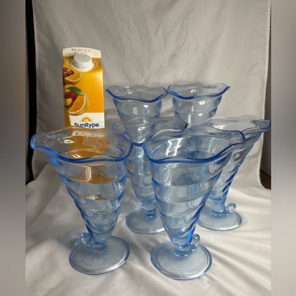 6-Italian Bromioli Rocco blue glass dessert dishes - Picture 2 of 7